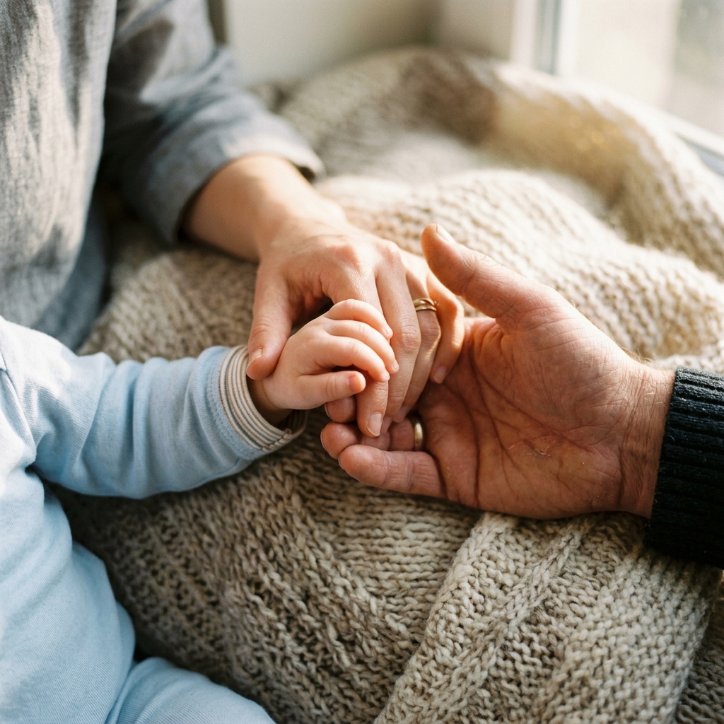 Hands representing foster family support